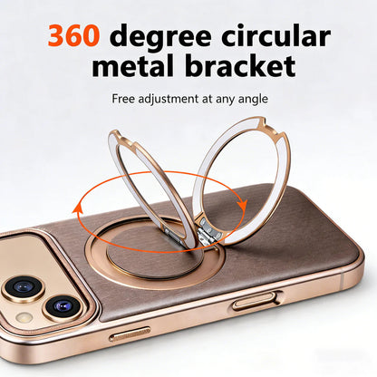 Luxury Leather MagCase with Rotating Bracket Holder