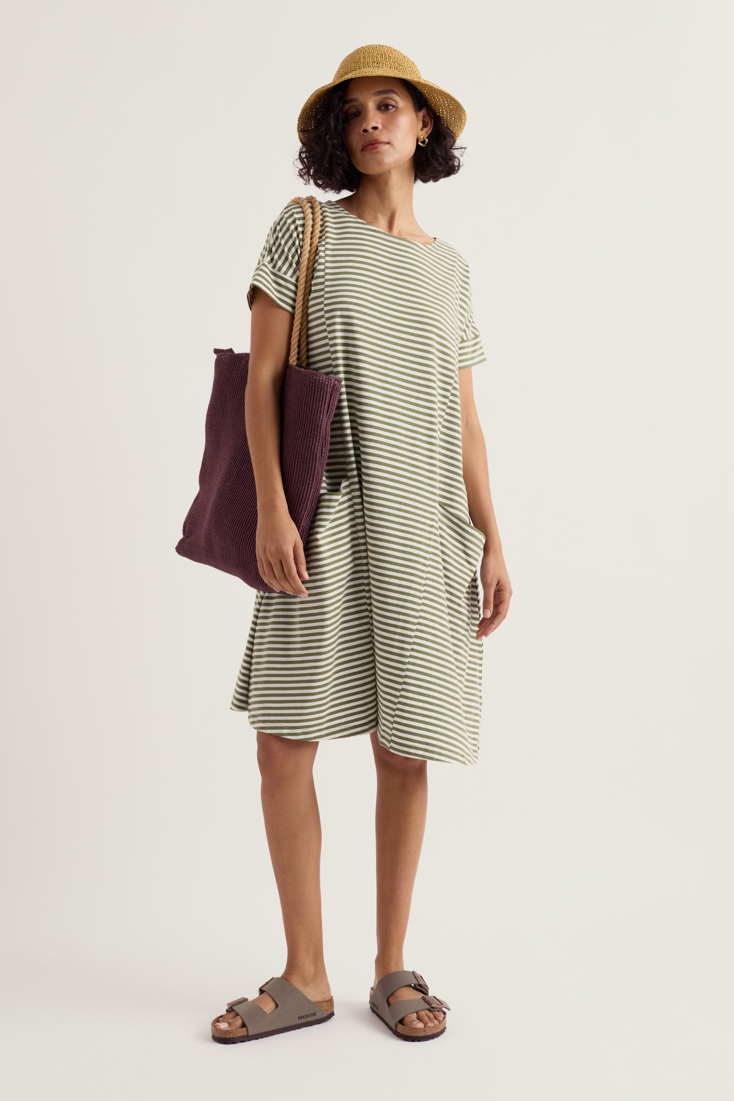 Mill Pool Short Sleeve Jersey Swing Dress