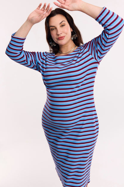 Traveller Waffle Stripe Contour Dress