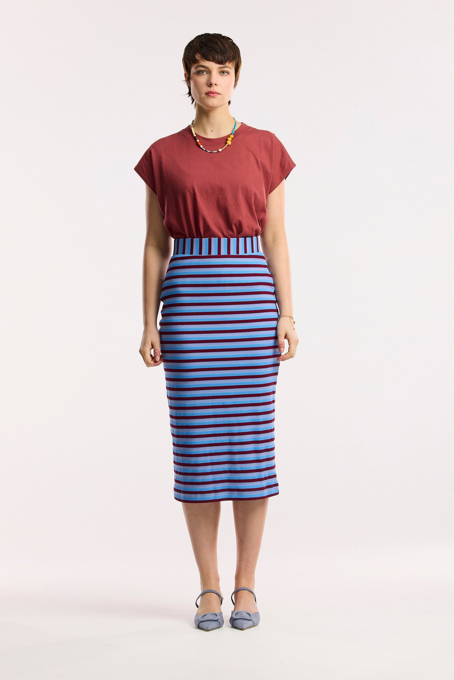 Traveller Waffle Stripe Tube Skirt
