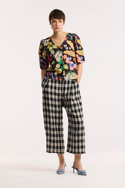 Laneway Check Barrel Leg Pant