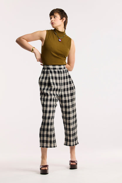 Laneway Check Barrel Leg Pant