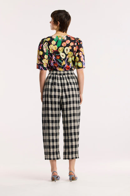 Laneway Check Barrel Leg Pant