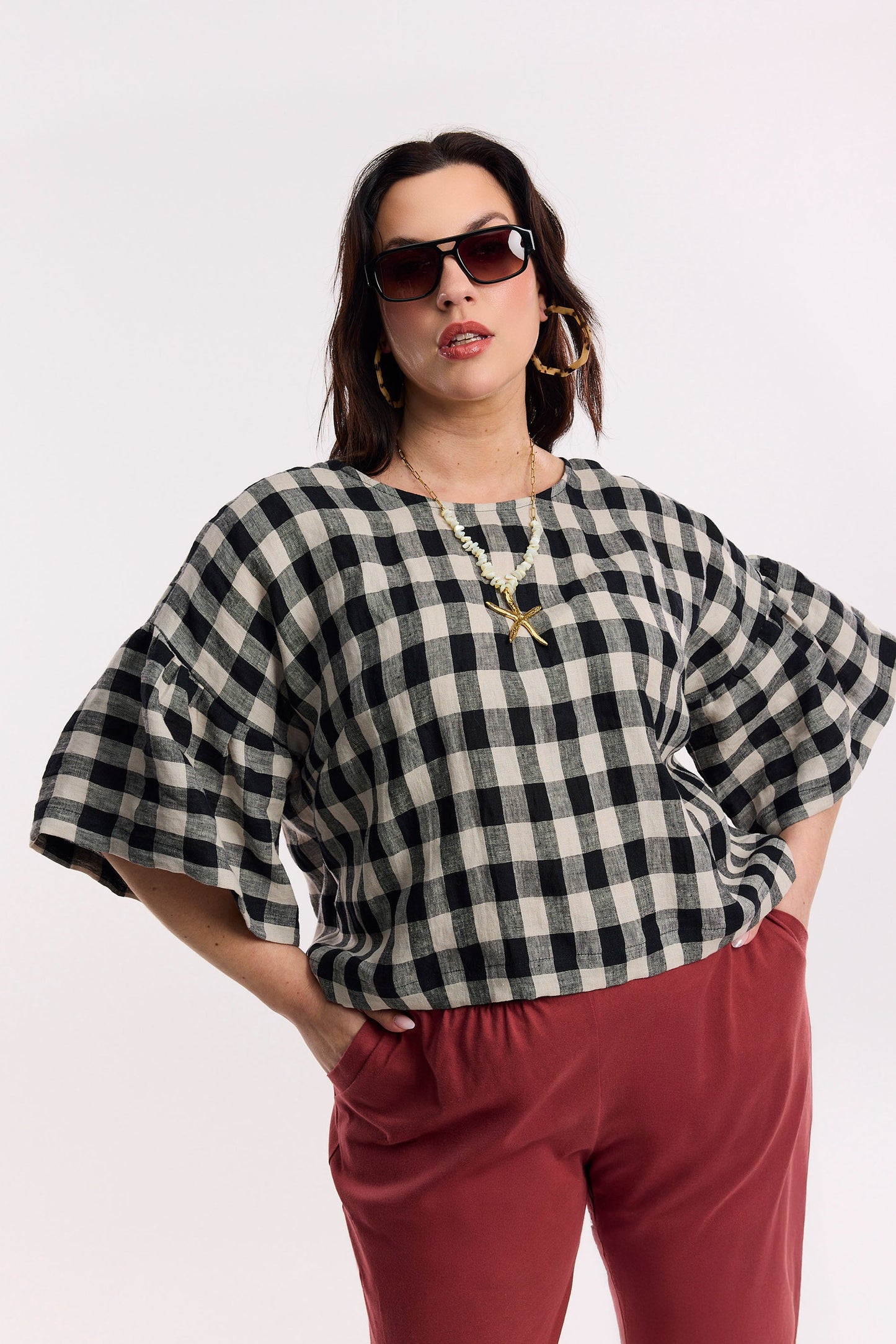 Laneway Check Blouse