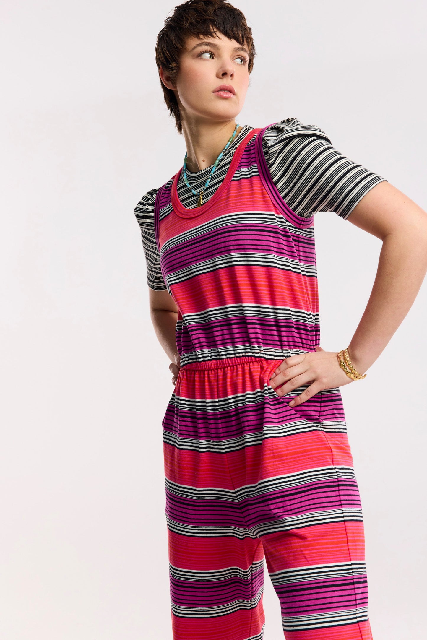 Traveller Stripe Wide Leg Jumpsuit
