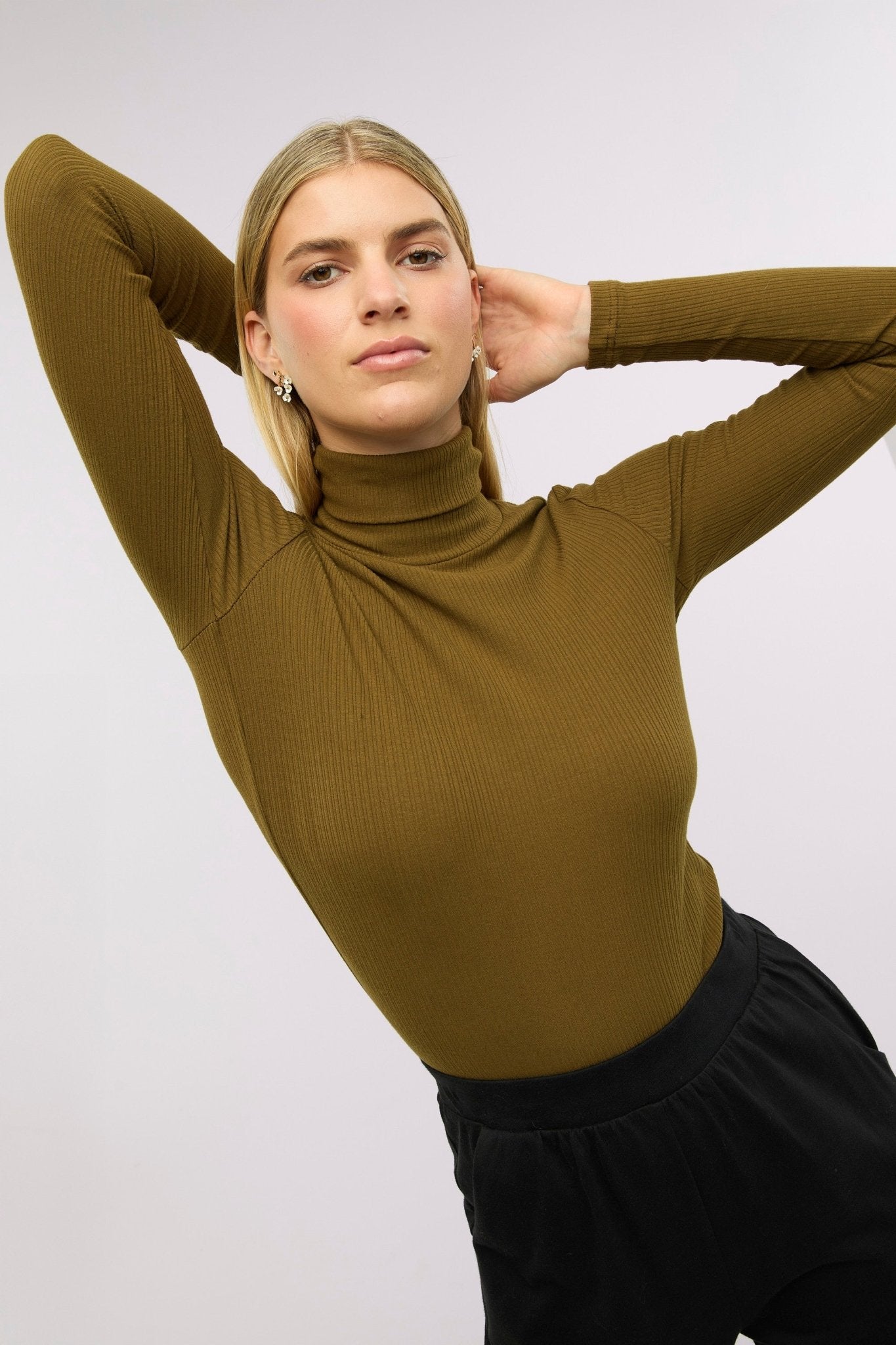Traveller Rib Roll Neck Top
