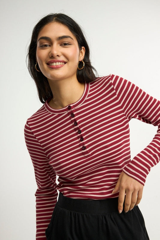 Traveller Waffle Henley Top